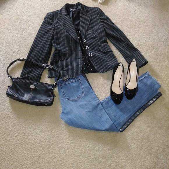 bebe Jackets & Blazers - Bebe Striped 3 Button Tailored Blazer